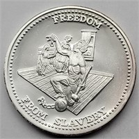 1 OZ .999 SILVER ROUND "FREEDOM FROM SLAVERY"