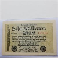 1923 GERMAN BEHM MILLIONEN MARF BU NOTE