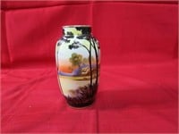Vintage Nippon pottery vase hand painted.