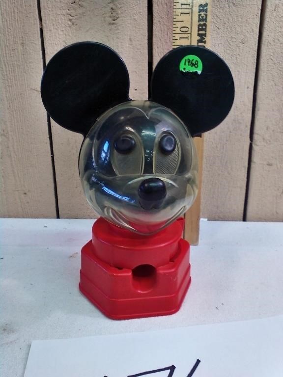 1968 VTG MICKEY MOUSE TOY GUM BALL MACHINE