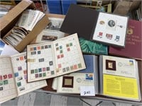 Large lot stamp collection stamps books coin etc