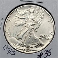 1941 WALKING LIBERTY HALF DOLLAR BU