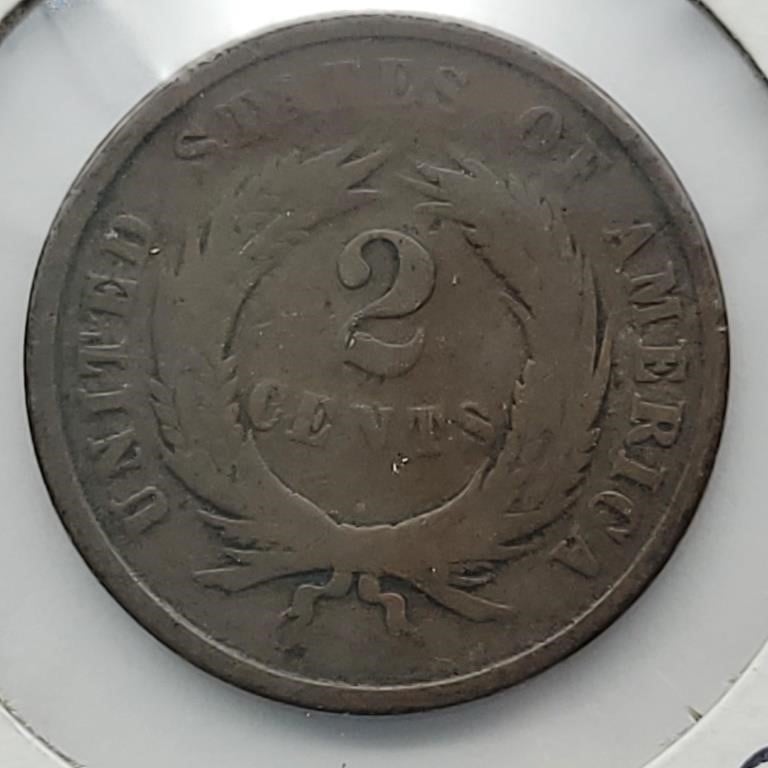 1864 2 CENT LARGE MOTTO