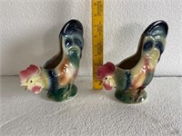 Royal Copley Rooster Planters