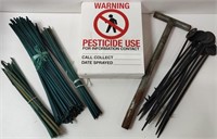 Box of Lawn Warning/Care Signs & Stakes