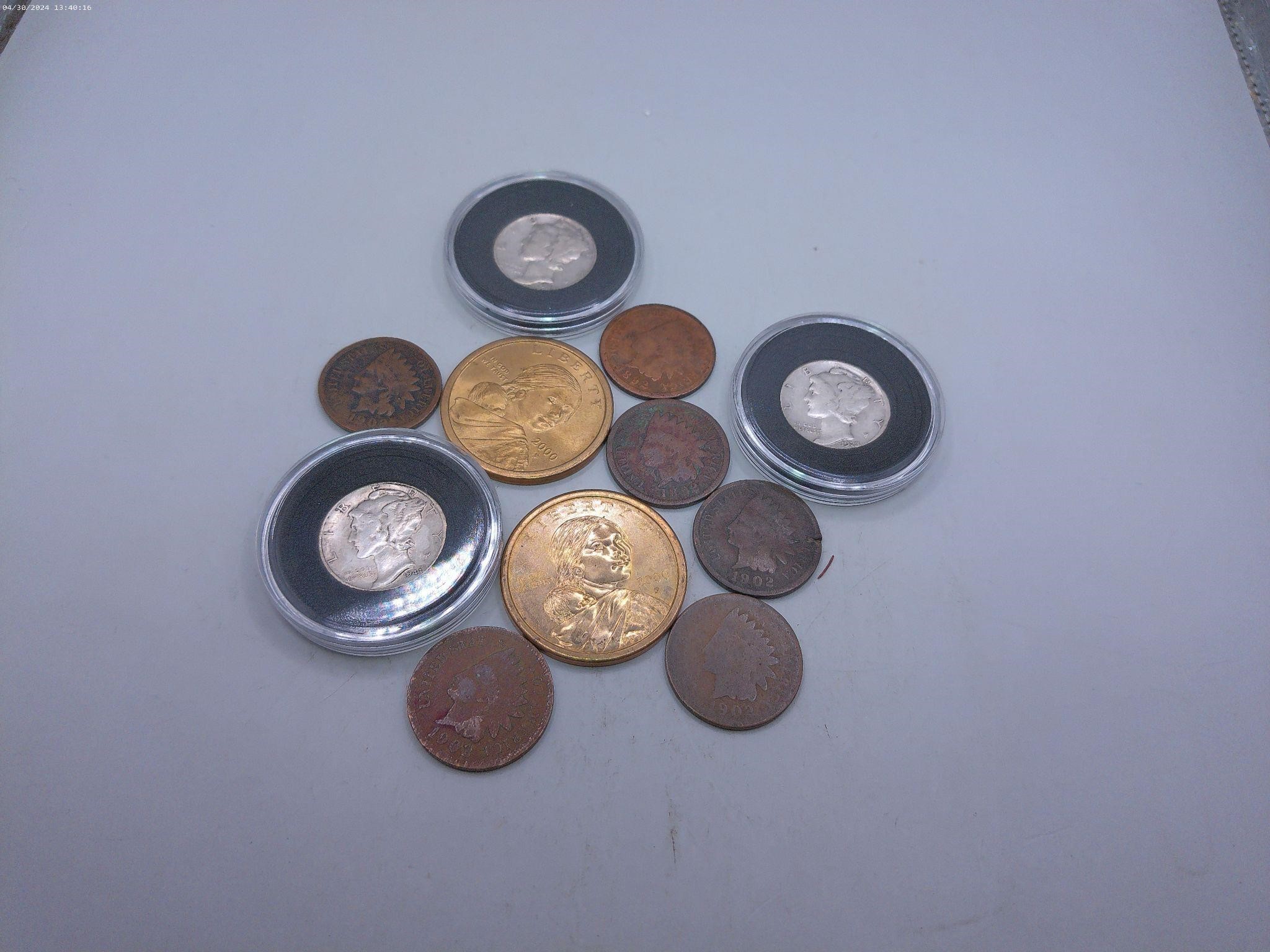 Grab Bag Lot of Vintage U.S. Coins! - Some Silver!