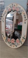 Mirror in Tole painted frame 28 x 17"