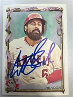 Angels Anthony Rendon Signed Card with COA