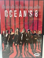 Oceans 8 Cast Signed Movie Cover with COA