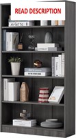 Farini Grey 5 Shelf Bookshelf  60 Inches Tall