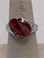 FACETED GEMSTONE RING-SEE PICTURES