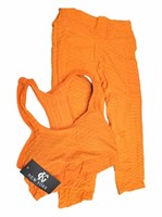 Orange Sports workout Bra and Capris with