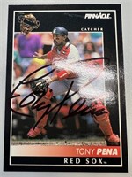 Red Sox Tony Pena Signed Card with COA