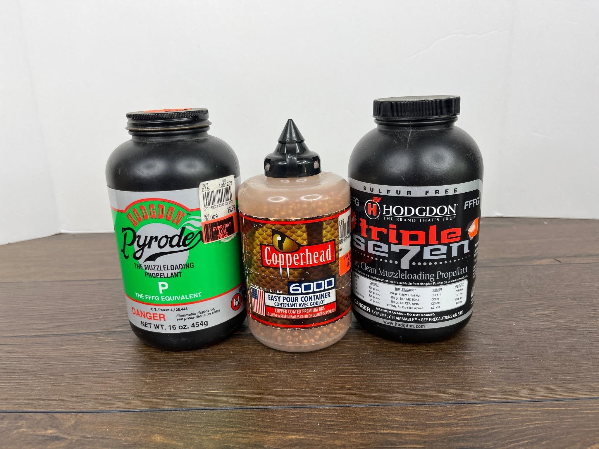 Pyrodex, Copper Coated BBs, Triple 7 Muzzleloading