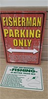 2 Funny fishing signs.... Metal