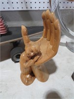 CARVED WOOD JESUS IN HAND
