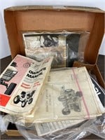 Box of Old Manuals John Deere, Harley Davidson &