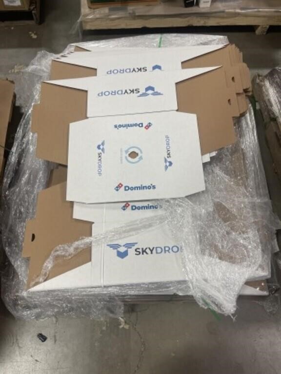 Pallet of cardboard, Domino’s skybox Pizza boxes
