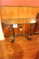 Metal Side Table with Glass Top (Approximately