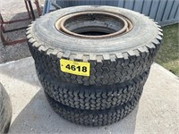 (3) 10R22.5 Tires And Rims