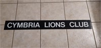 Cymbria Lions Club Insert Sign, 40"x4.5"