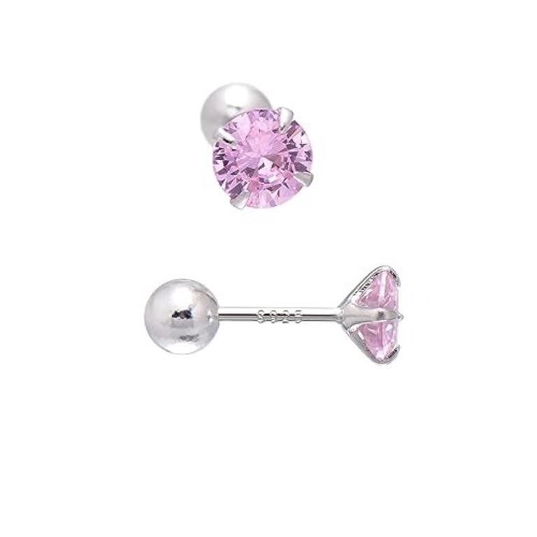 Round Cut 1.00ct Pink Topaz Earrings
