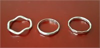 3 Sterling Handmade Dainty Rings Size 3 1/2