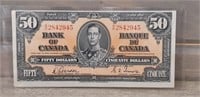 1937 $50 Fifty Dollar Banknote Gordon - Towers BH
