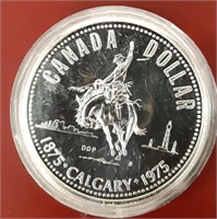 Calgary Stampede 1975 Silver Dollar .50 in capsule