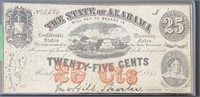 1863 Alabama $0.25 Fractional Note