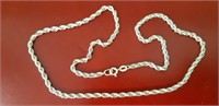Sterling Silver rope chain 16in