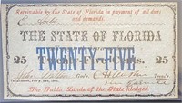 1863 Florida $0.25 Fractional Note