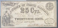 1863 North Carolina $0.25 Fractional Note