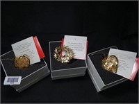 Three 24Kt Gold Danbury Mint Ornaments