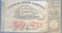 1864 North Carolina $0.50 Fractional Note