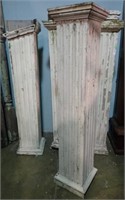 FOUR WHITE PAINTED ARCHITECTURAL COLUMNS 70"
