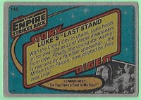 1980 Topps Star Wars Luke's Last Stand Card #116