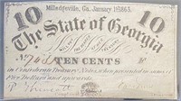 1863 Georgia $0.10 Fractional Note