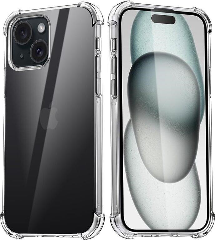 Iphone 15 Plus Clear Silicone Shockproof Case