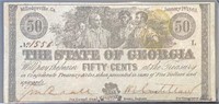 1863 Georgia $0.50 Fractional Note