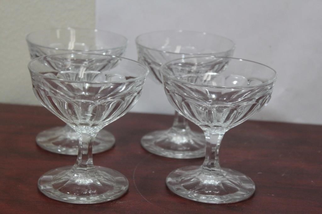 Set of 4 Heisey Stem Glass Cups