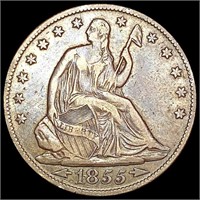 1855-O Seated Liberty Half Dollar NEARLY