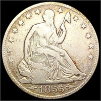 1855-O Arws Seated Liberty Half Dollar LIGHTLY