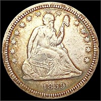 1859 Seated Liberty Quarter NEARLY UNCIRCULATED