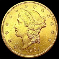 1904 $20 Gold Double Eagle CLOSELY UNCIRCULATED