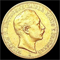 1901 German Prussia .1152oz Gold 10 Mark CLOSELY
