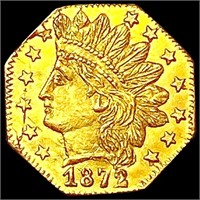 1872 / 1 BG-790 Octagonal California Gold Quarter