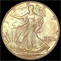 1945-D Walking Liberty Half Dollar CHOICE AU