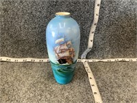 Noritake Painted Boat Vase with Stones