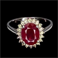 Natural Pigeon Blood Red Ruby  Ring